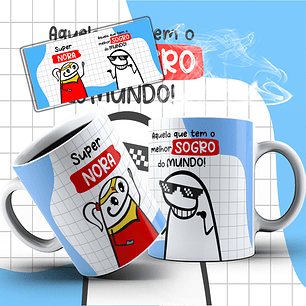 4 Artes para Caneca Super Sogro, Nora e Genro  Flork Arquivo Editável 