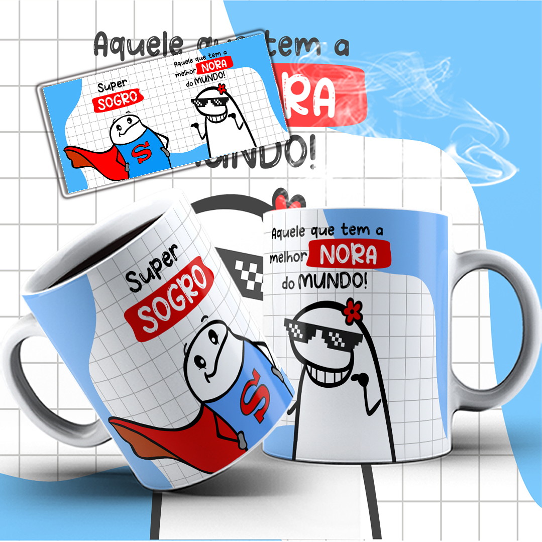 4 Artes para Caneca Super Sogro, Nora e Genro  Flork Arquivo Editável  2