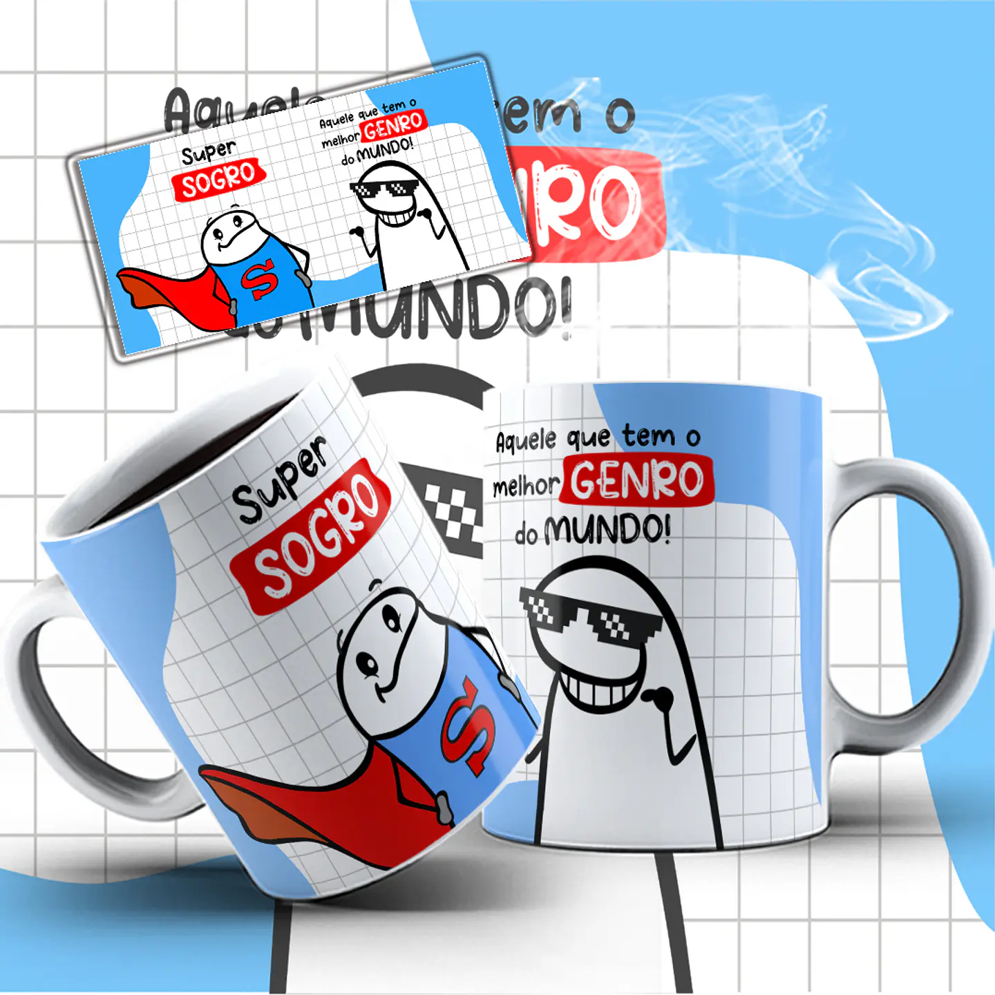 4 Artes para Caneca Super Sogro, Nora e Genro  Flork Arquivo Editável  4