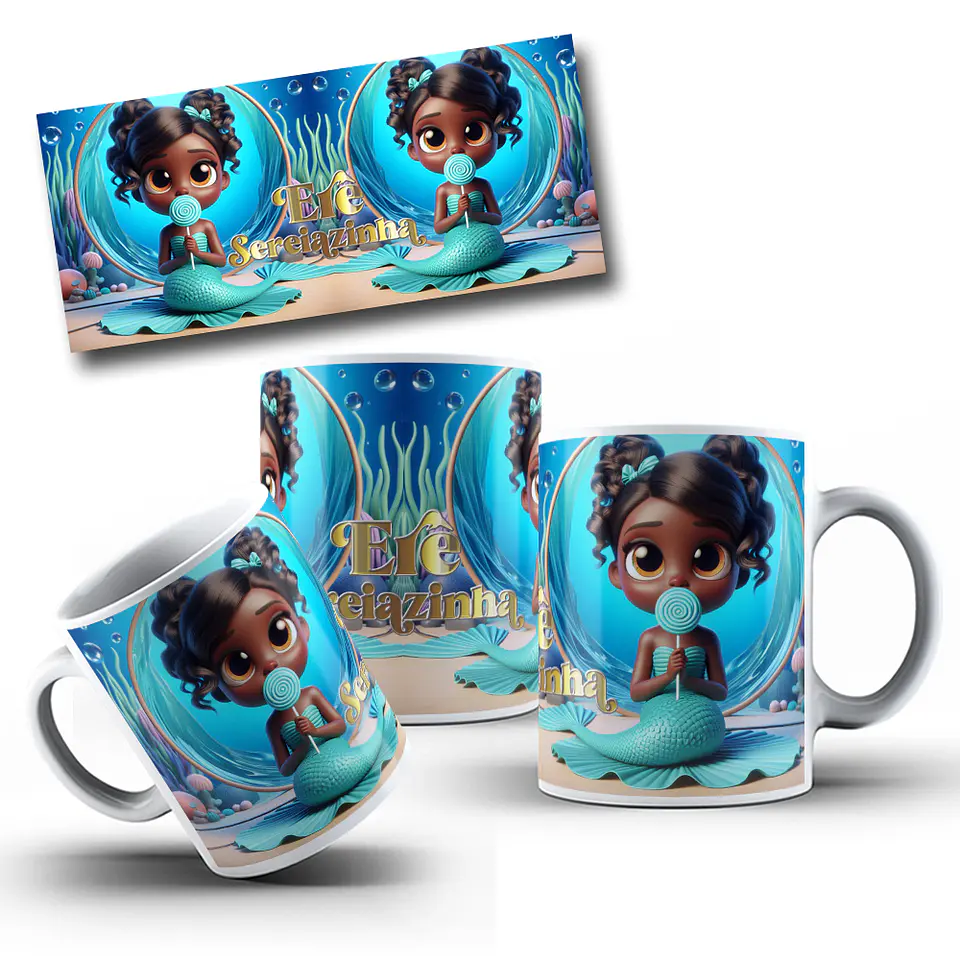 7 Artes para Caneca Orixás Erê Iemanjá Arquivo Editável  1