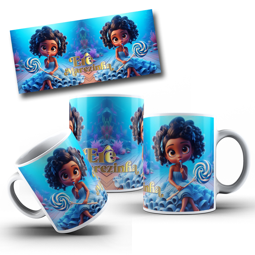 7 Artes para Caneca Orixás Erê Iemanjá Arquivo Editável  3