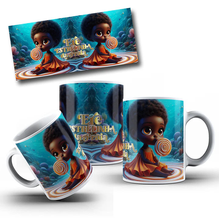 7 Artes para Caneca Orixás Erê Iemanjá Arquivo Editável  4