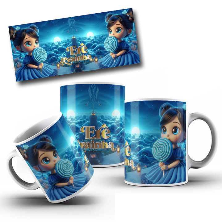 7 Artes para Caneca Orixás Erê Iemanjá Arquivo Editável  5