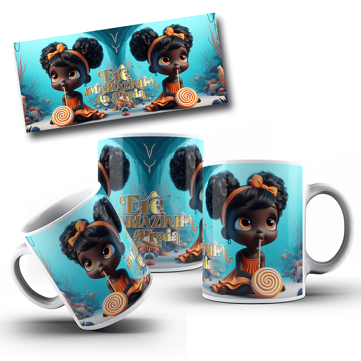 7 Artes para Caneca Orixás Erê Iemanjá Arquivo Editável  7