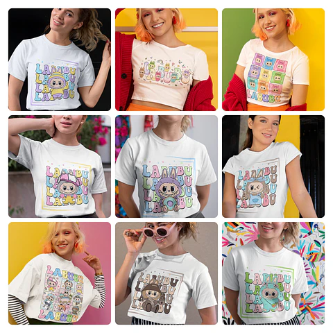 18 Artes para Camisa Labubu Arquivo Editável  