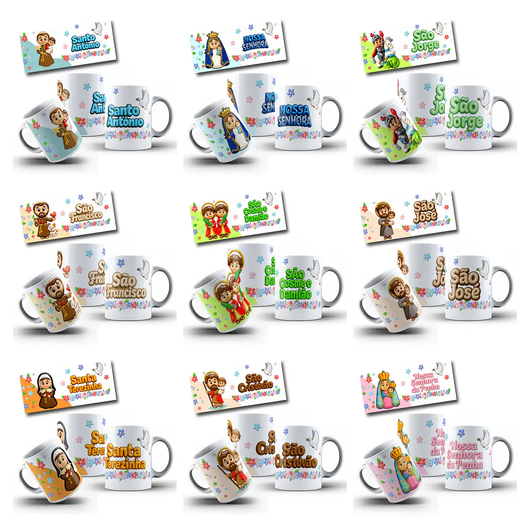 18 Artes para Caneca Santinhos Catolicos Arquivo em Jpg  1
