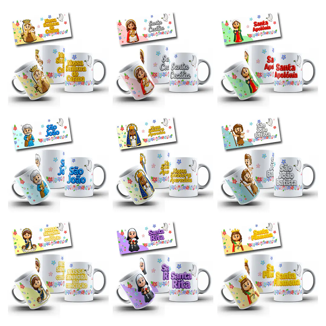 18 Artes para Caneca Santinhos Catolicos Arquivo em Jpg  2