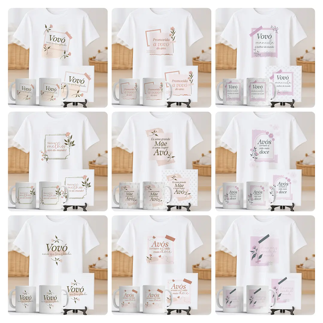 54 Artes para Caneca Camisa Azulejo Avós Arquivo Editável   2