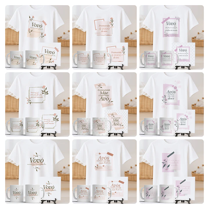 54 Artes para Caneca Camisa Azulejo Avós Arquivo Editável   2