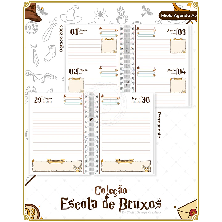Arquivo Encadernação Herry Potter Coleção Escola de Bruxos Arquivo em Pdf  2
