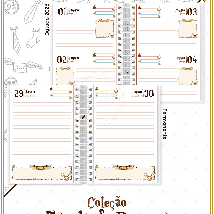 Arquivo Encadernação Herry Potter Coleção Escola de Bruxos Arquivo em Pdf  2