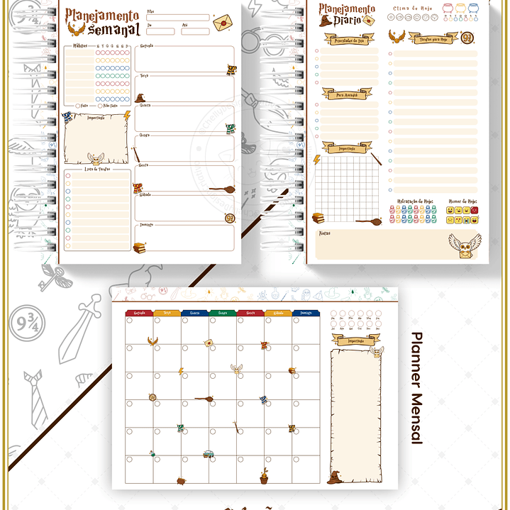 Arquivo Encadernação Herry Potter Coleção Escola de Bruxos Arquivo em Pdf  4