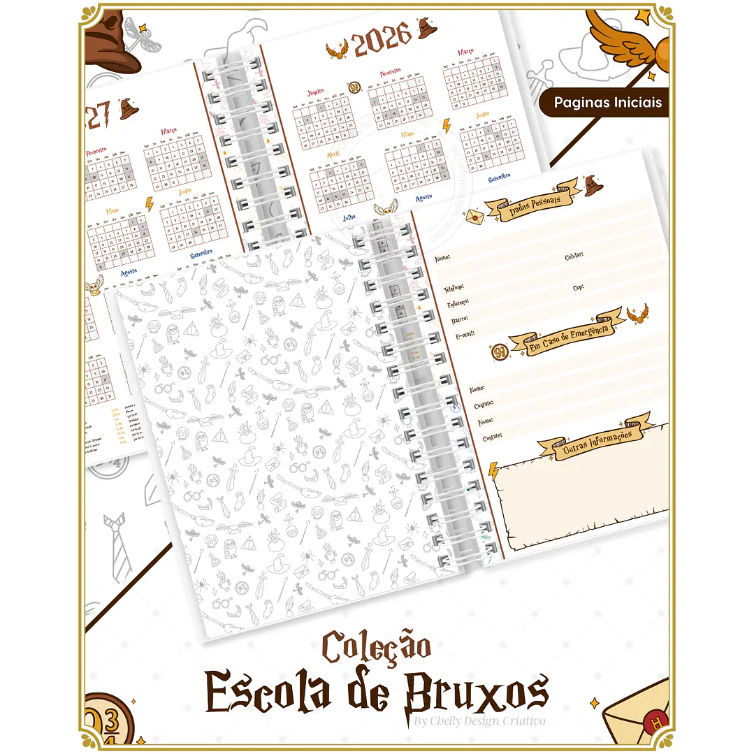 Arquivo Encadernação Herry Potter Coleção Escola de Bruxos Arquivo em Pdf  7