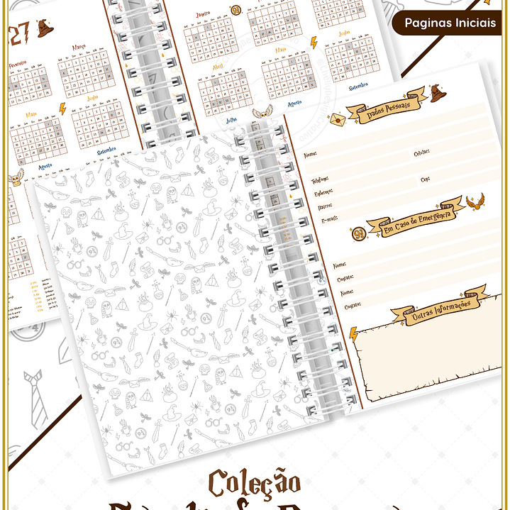 Arquivo Encadernação Herry Potter Coleção Escola de Bruxos Arquivo em Pdf  7