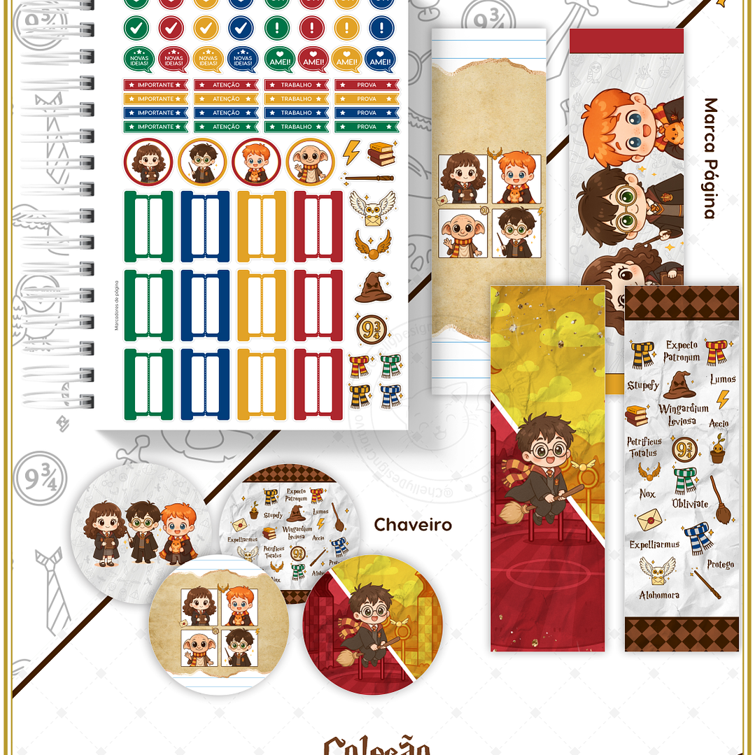 Arquivo Encadernação Herry Potter Coleção Escola de Bruxos Arquivo em Pdf  10