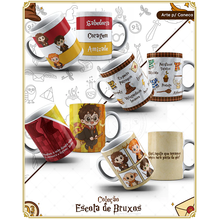 Arquivo Encadernação Herry Potter Coleção Escola de Bruxos Arquivo em Pdf  1