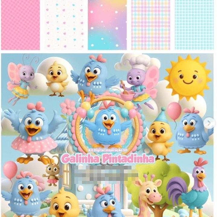 Kit Digital Galinha Pintadinha em Png  1