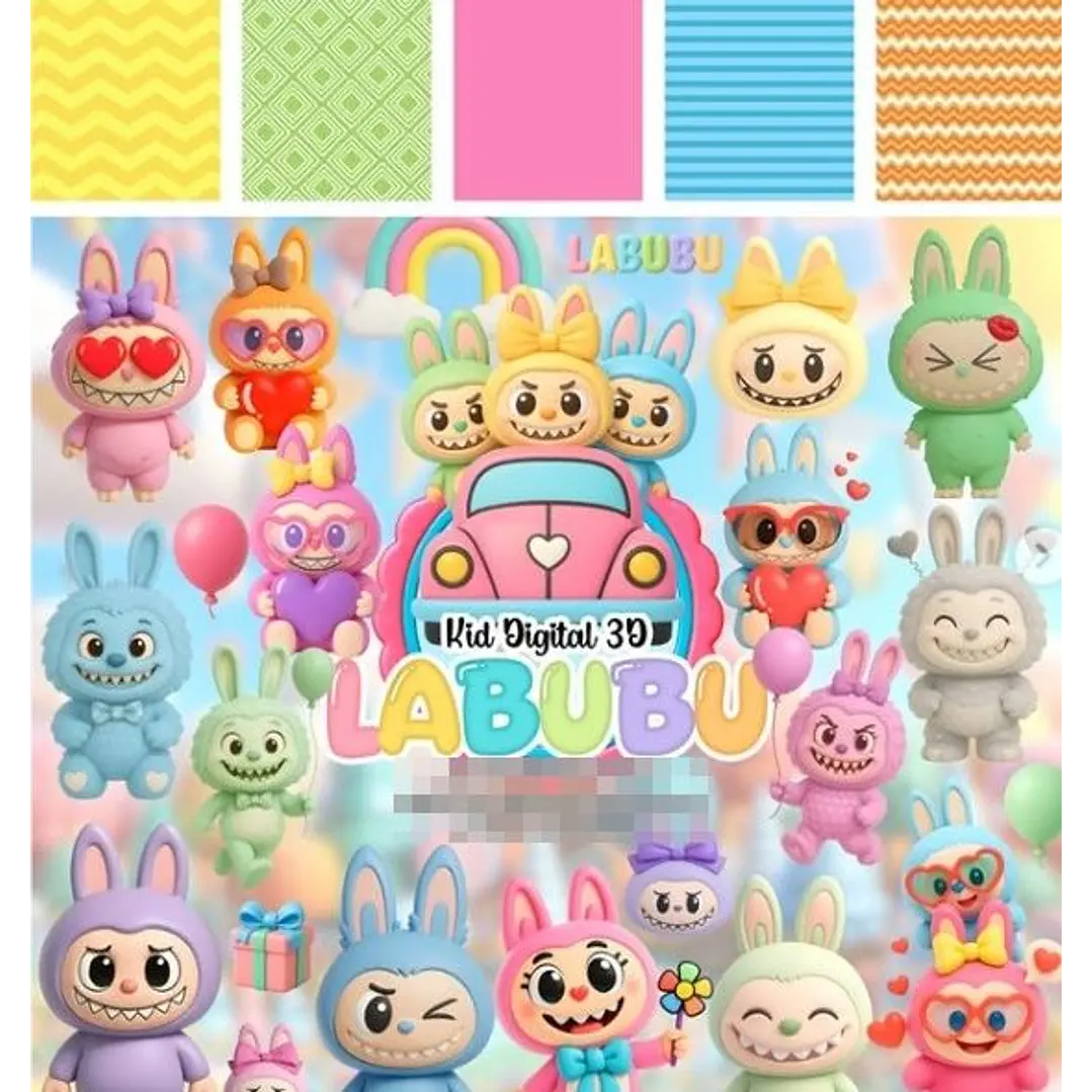 Kit Digital Labubu em Png 1