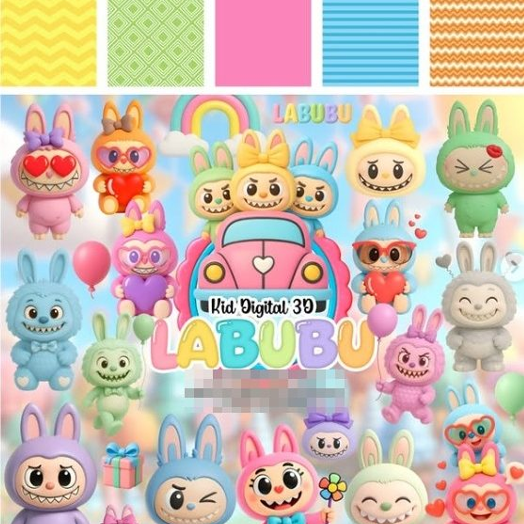 Kit Digital Labubu em Png 1