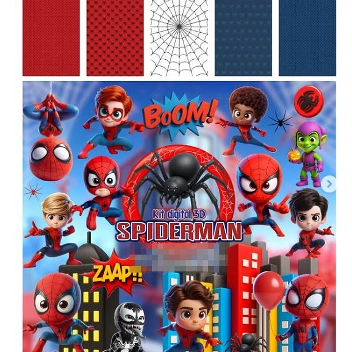 Kit Digital Homem Aranha em Png 1