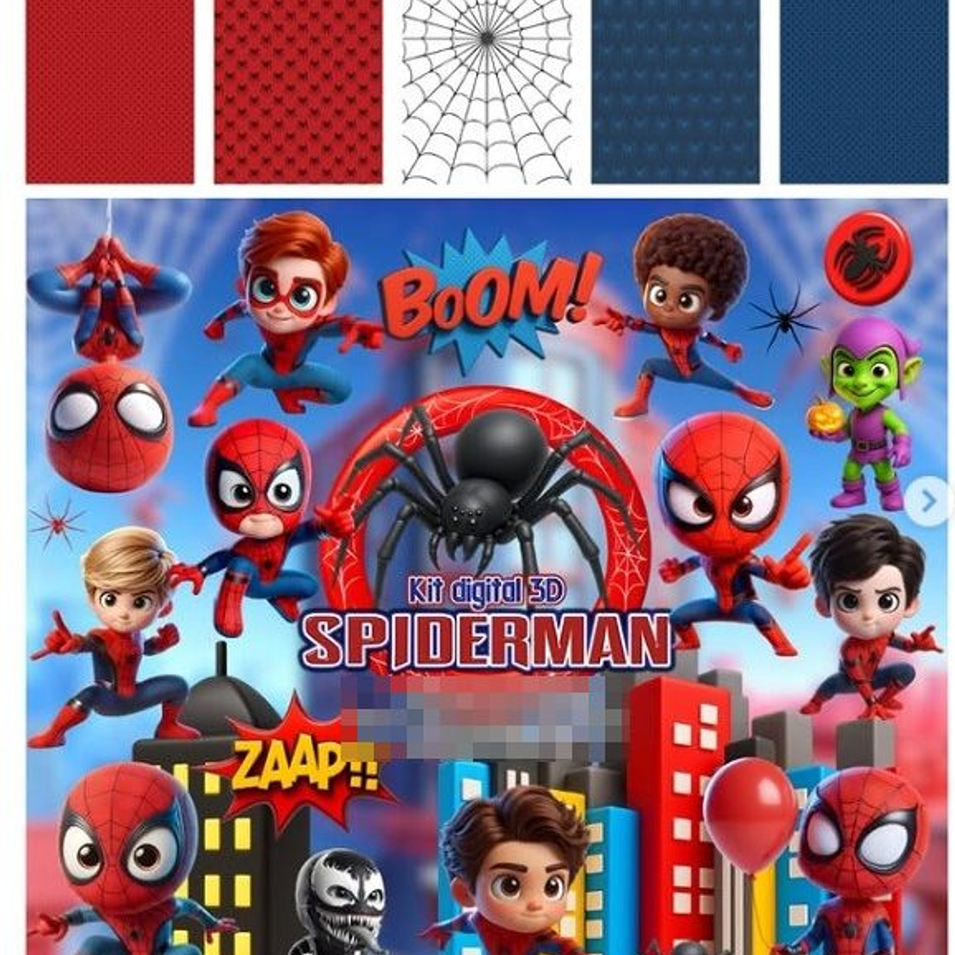 Kit Digital Homem Aranha em Png 1