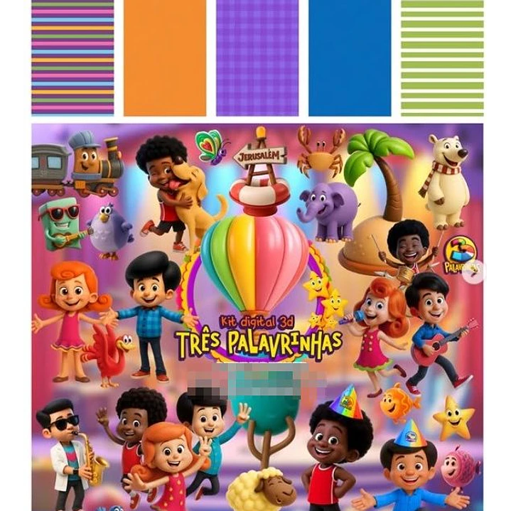 Kit Digital Três Palavrinhas em Png 1