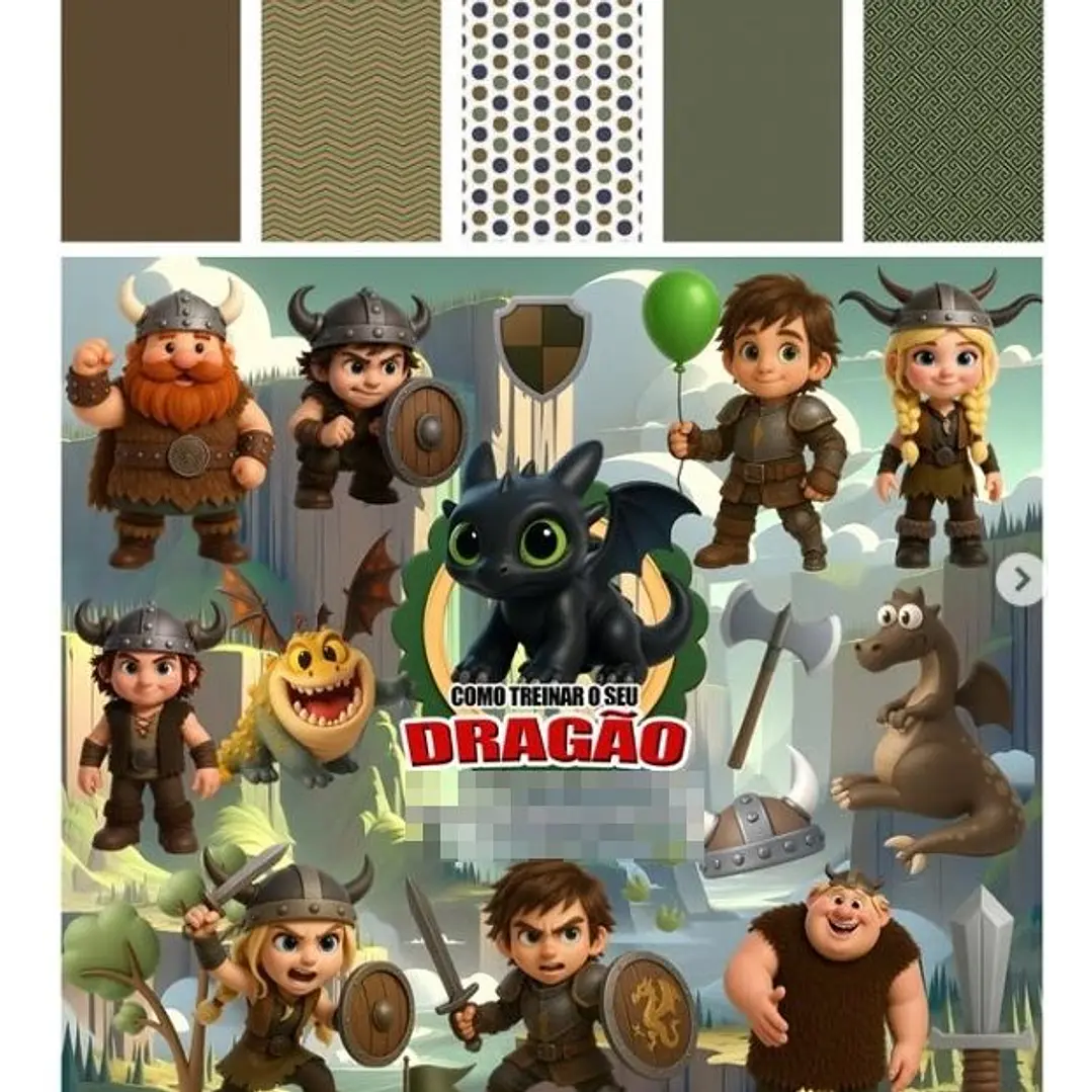 Kit Digital Como Treinar Seu Dragão  em Png  1