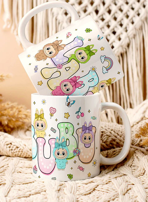 4 Artes para Caneca e Camisa Labubu Arquivo em Png