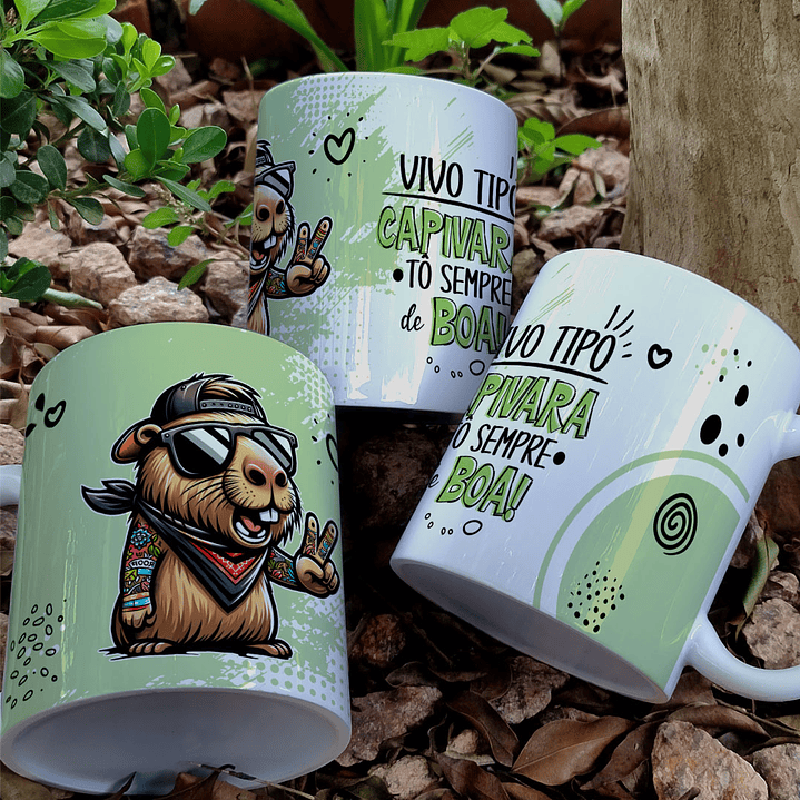9 Artes para Caneca Frases Capivara Arquivo Editável 2