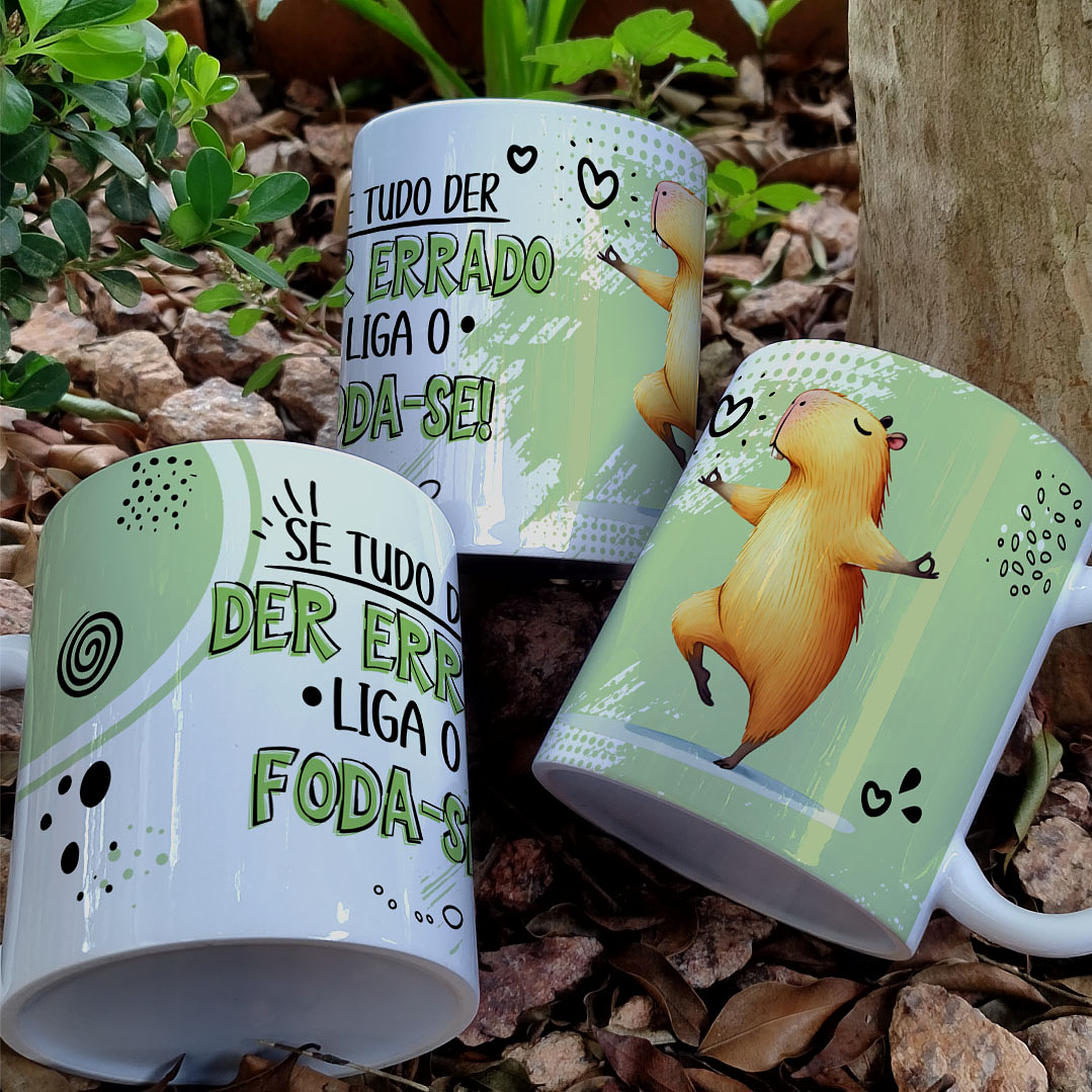 9 Artes para Caneca Frases Capivara Arquivo Editável 4