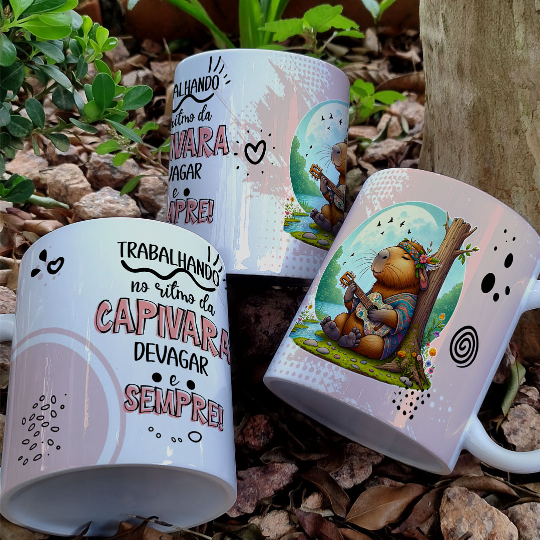 9 Artes para Caneca Frases Capivara Arquivo Editável 5