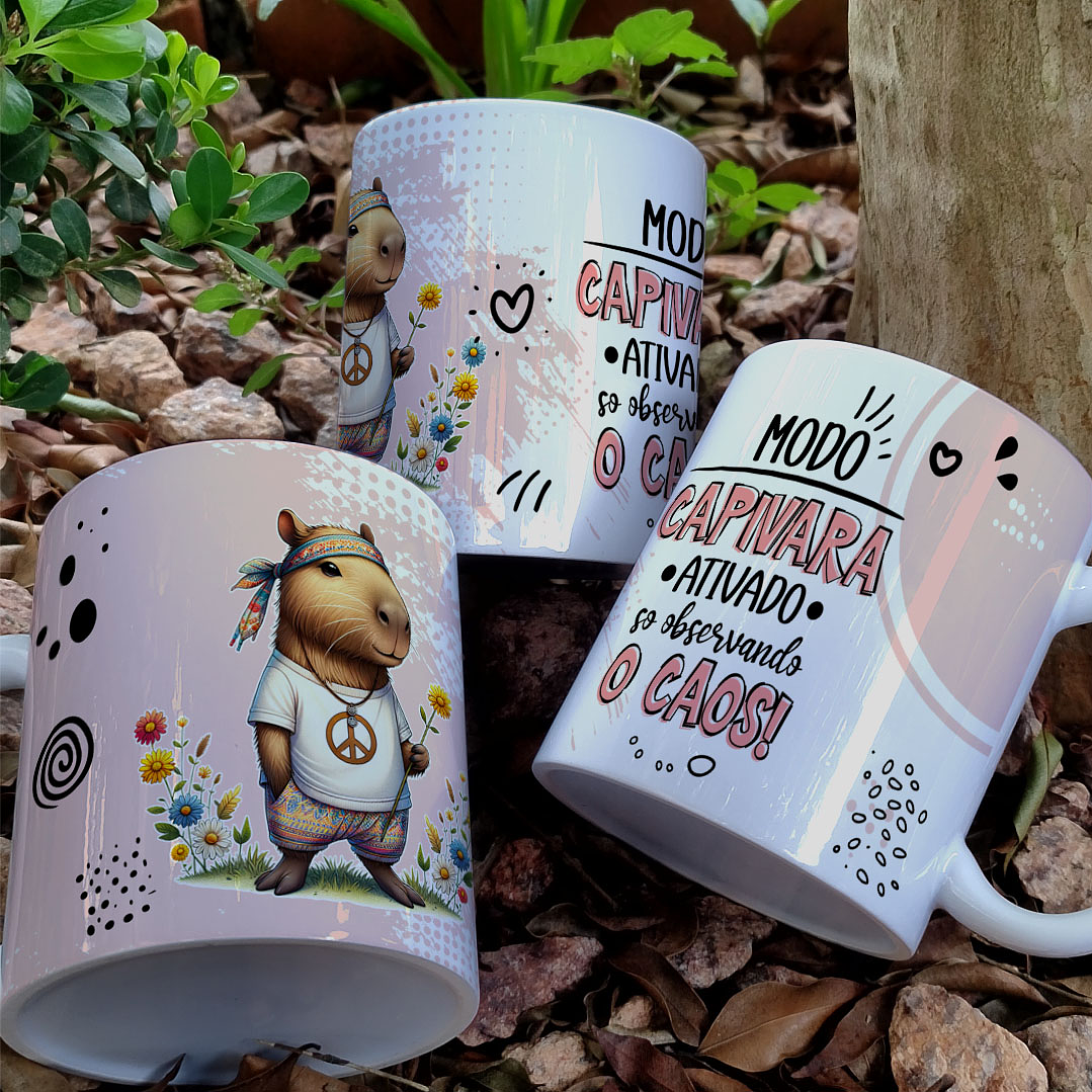 9 Artes para Caneca Frases Capivara Arquivo Editável 9