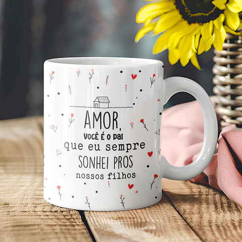 10 Artes para Caneca Dia dos Pais Minimalista Arquivo Editável 