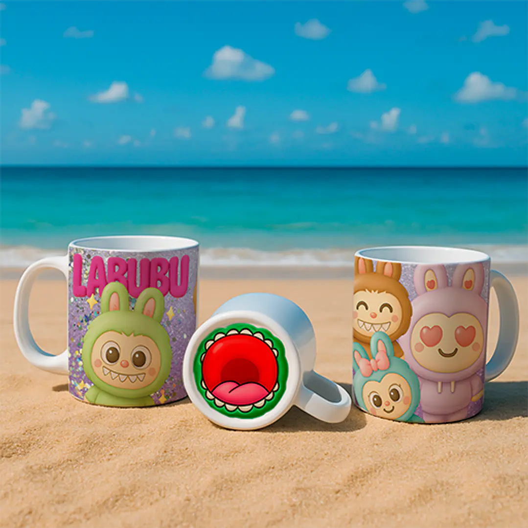 10 Artes para Caneca Labubu Bocão Arquivo Editável  8