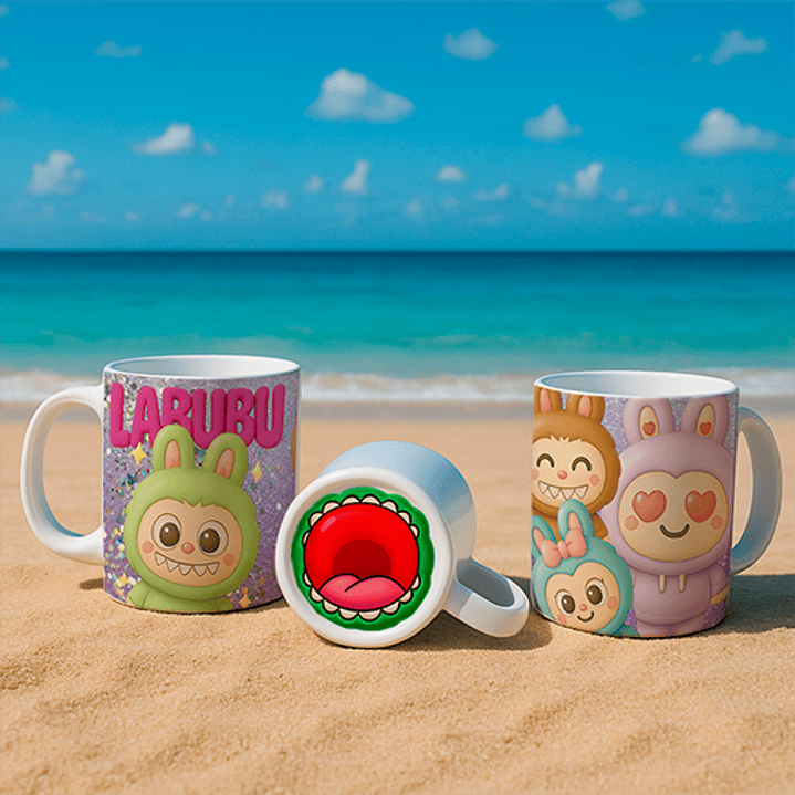 10 Artes para Caneca Labubu Bocão Arquivo Editável  8