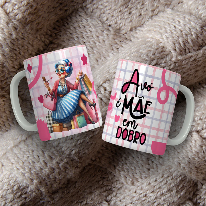 12 Artes para Caneca Avó é mãe em Dobro Arquivo Editável  3
