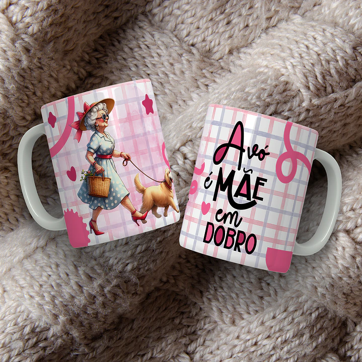 12 Artes para Caneca Avó é mãe em Dobro Arquivo Editável  4