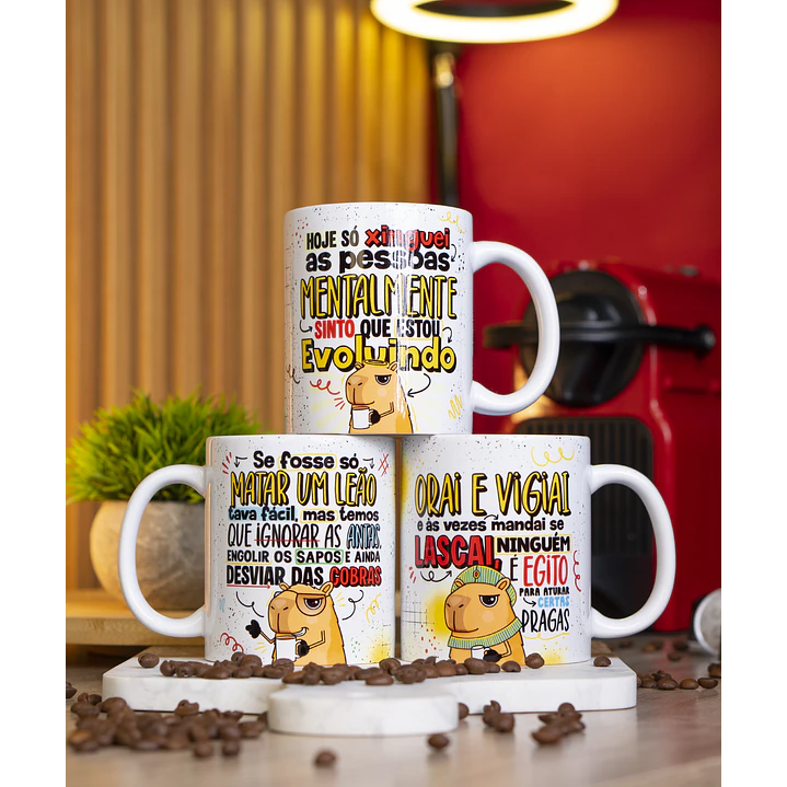 15 Artes para Caneca Capivaras Humoradas Arquivo em Png  2