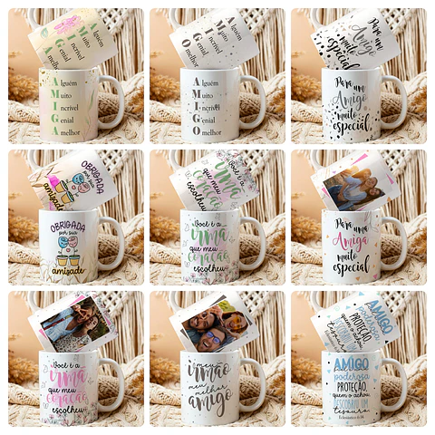 24 Artes para Caneca Amizade Arquivo editável