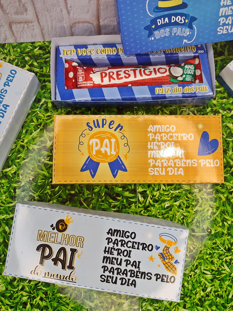 Caixa para Chocolate Prestigio Dia dos Pais Arquivo de Corte em PNG e PDF para Baixar