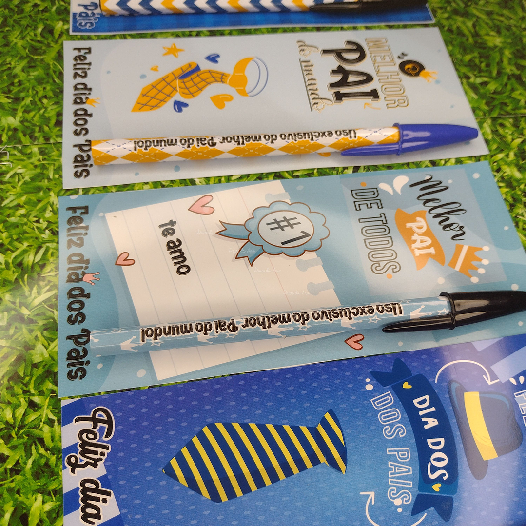 Card para Caneta Tradicional Dia dos Pais Arquivo de Corte em PNG e PDF para Baixar 1