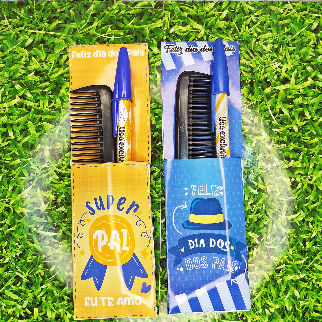 Card para Pente e Caneta Dia dos Pais Arquivo de Corte em PNG e PDF para Baixar 1