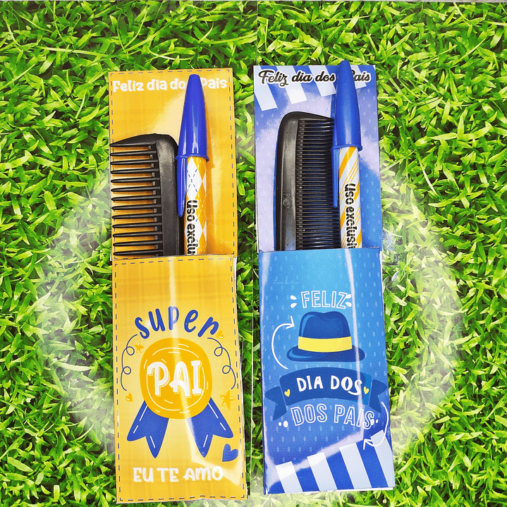 Card para Pente e Caneta Dia dos Pais Arquivo de Corte em PNG e PDF para Baixar 1