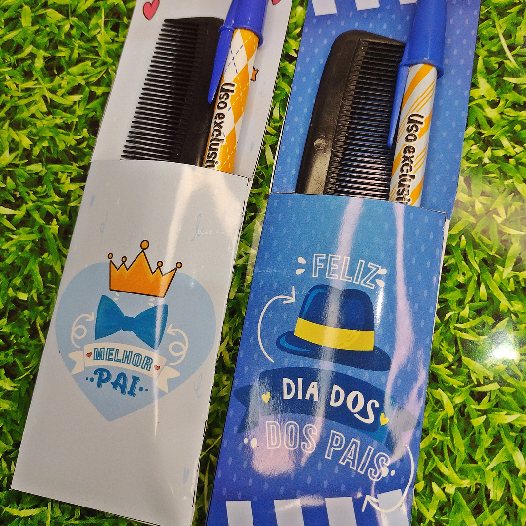 Card para Pente e Caneta Dia dos Pais Arquivo de Corte em PNG e PDF para Baixar 2