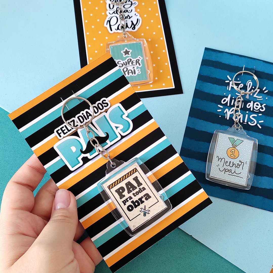 Chaveiros e Card  Dia dos Pais Arquivo de Corte em PDF e Png para Baixar 1