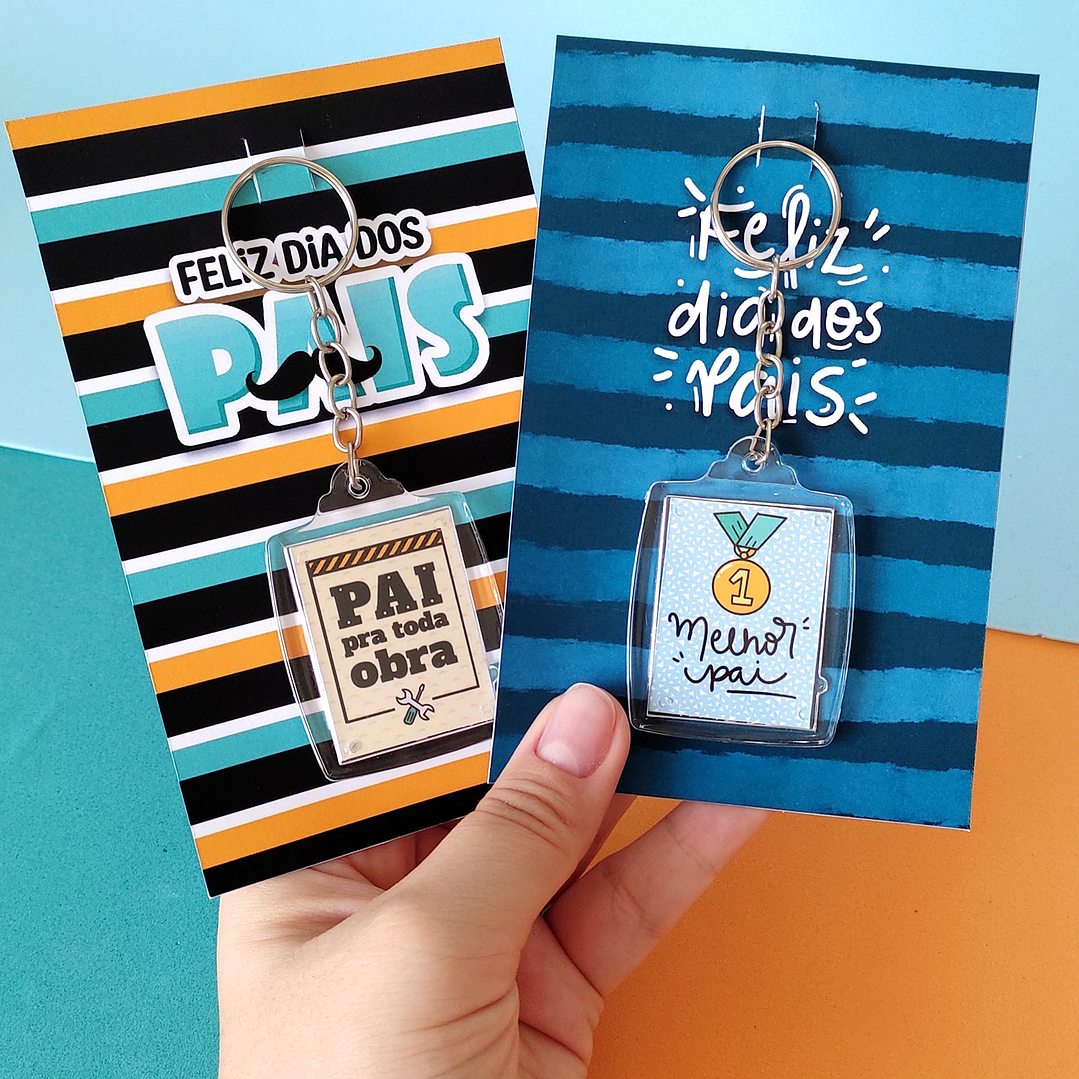 Chaveiros e Card  Dia dos Pais Arquivo de Corte em PDF e Png para Baixar 2