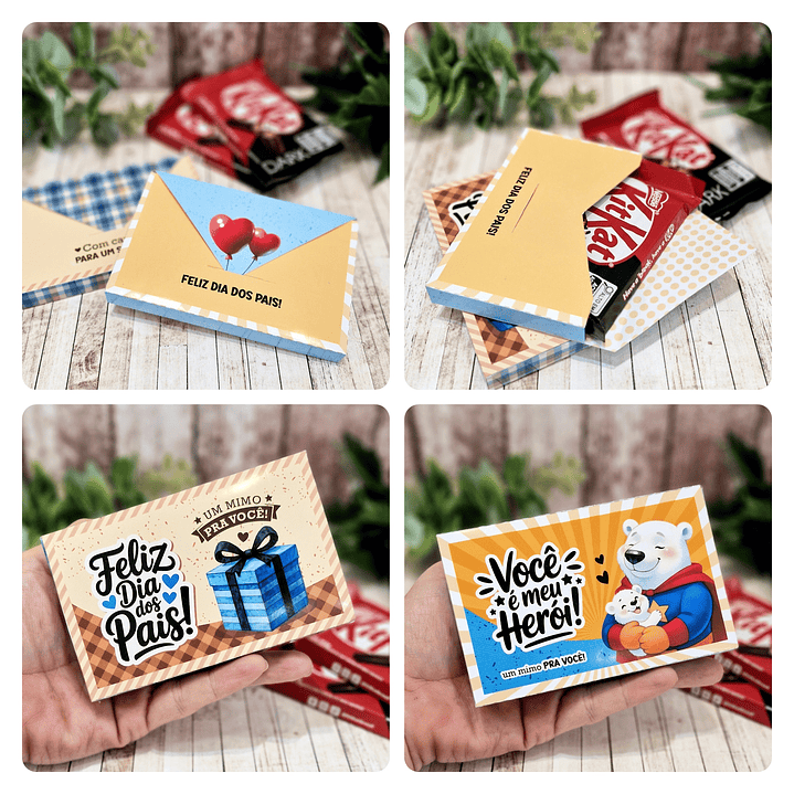 Envelope kit kat Dia dos Pais Arquivo de Corte em PDF e Png para Baixar 1