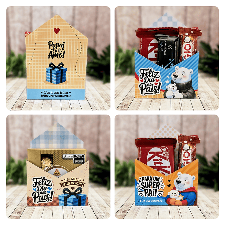 Caixa Envelope Dia dos Pais Arquivo de Corte em PDF e Png para Baixar 1