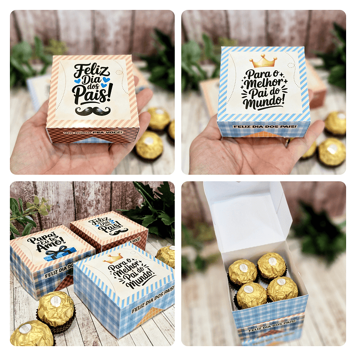 Caixa quadrada Dia dos Pais Arquivo de Corte em PDF e Png para Baixar 1