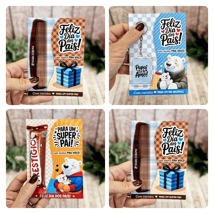 Card pente chaveiro Dia dos Pais Arquivo de Corte em PDF e Png para Baixar 1